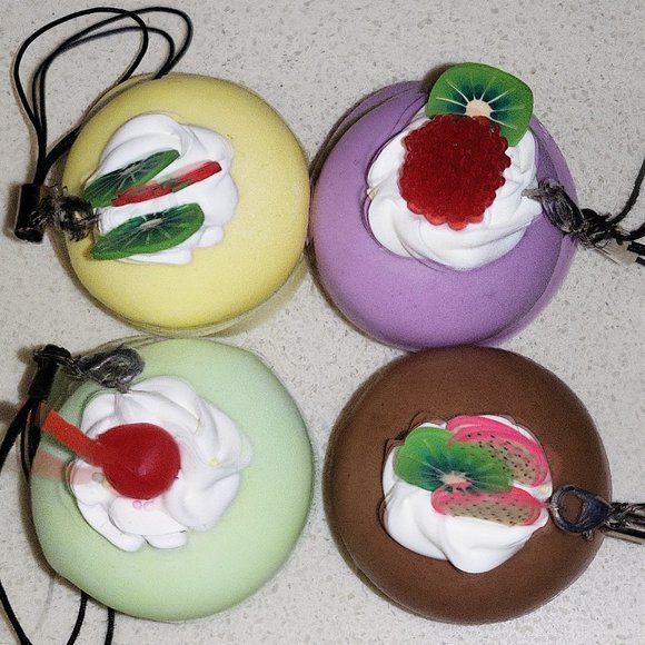 Mini fruit dessert cupcake ultra soft squishy toy cell phone strap - Picture 1 of 3
